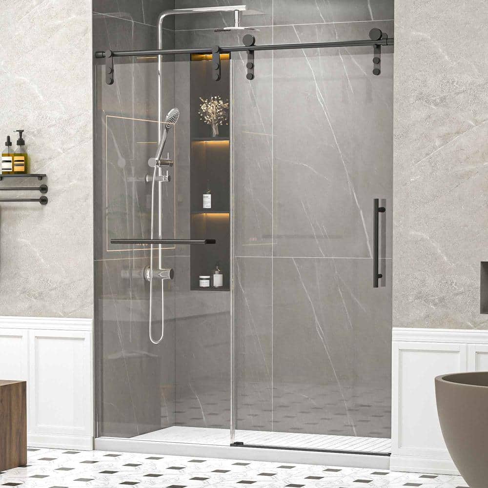 【真作】クリストファーイーガン shower room ジークレー Flynama Frameless Single Sliding Shower Door 56-60
