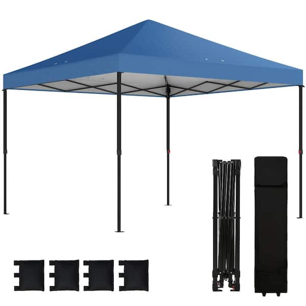 10 ft. x 10 ft. Instant Pop-Up Canopy Tent, One Push Setup Outdoor Shelter with Storage Roller Bag