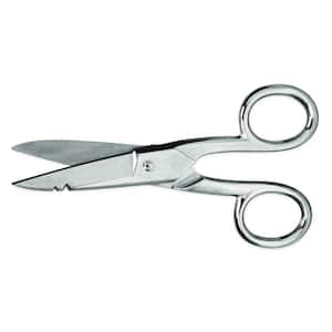 Wiss 5-1/4 in. Electrician's Scissors with Serrated Bottom Blade and Pouch