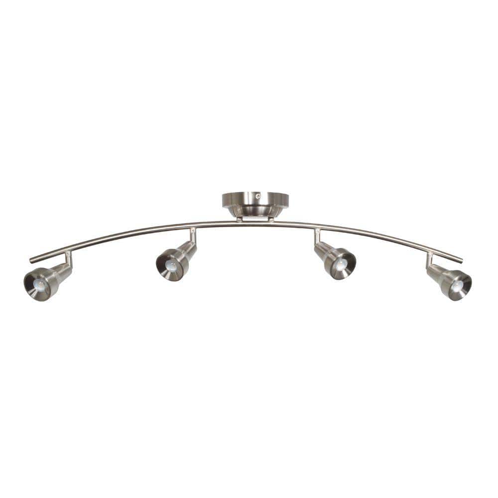 Hampton Bay Kelso 3 ft. 4-Light Satin Nickel LED Fixed Rail with 300/Lumen Heads 108701 KERF4300L30SN Sansujyuku sansujyuku.com