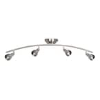 Hampton Bay Kelso 3 ft. 4-Light Satin Nickel LED Fixed Rail with 300 ...