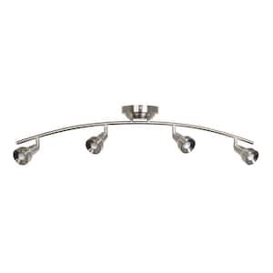 Kelso 3 ft. 4-Light Satin Nickel LED Fixed Rail with 300/Lumen Heads 108701