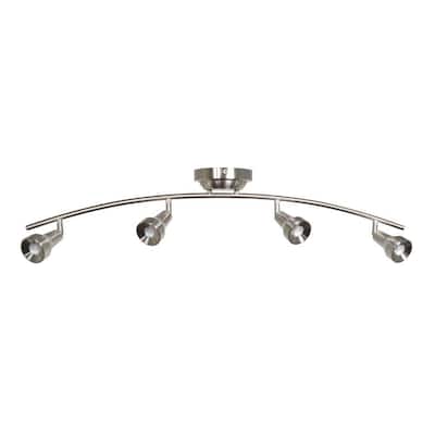 Kelso 3 ft. 4-Light Satin Nickel LED Fixed Rail with 300/Lumen Heads 108701