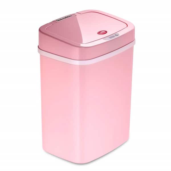 Unbranded 3 Gal. Pink Automatic Touchless Infrared Motion Sensor Plastic Trash Can
