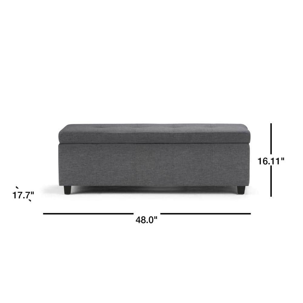 Castleford Tufted Footstool with Lift-Up Lid and Large Storage