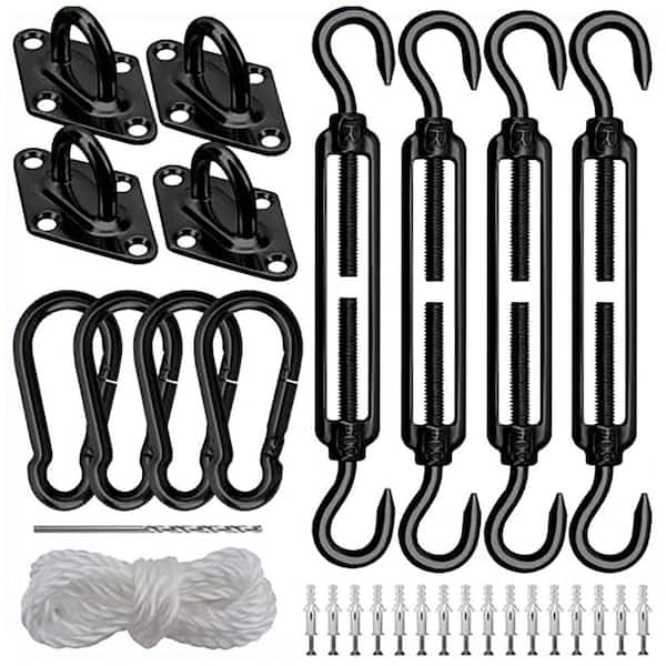6 in. Heavy Duty 304 Stainless Steel Sun Shade Sail Hardware Kit for Triangle Rectangle Installation, Awning Set