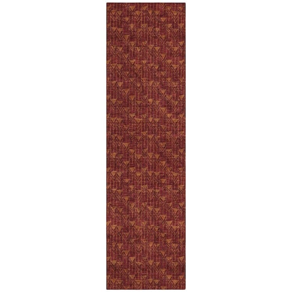 Chantille ACN514 Burgundy 2 ft. 3 in. x 7 ft. 6 in. Machine Washable Indoor/Outdoor Geometric Runner Rug