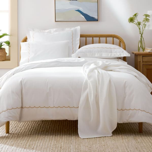 Company Cotton Scallop Percale Sheet Set