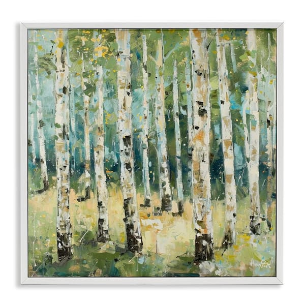 Stupell Industries Natural Birch Grove by LSR Design Studio White Framed Nature Giclee Art Print 12 in. x 12 in.