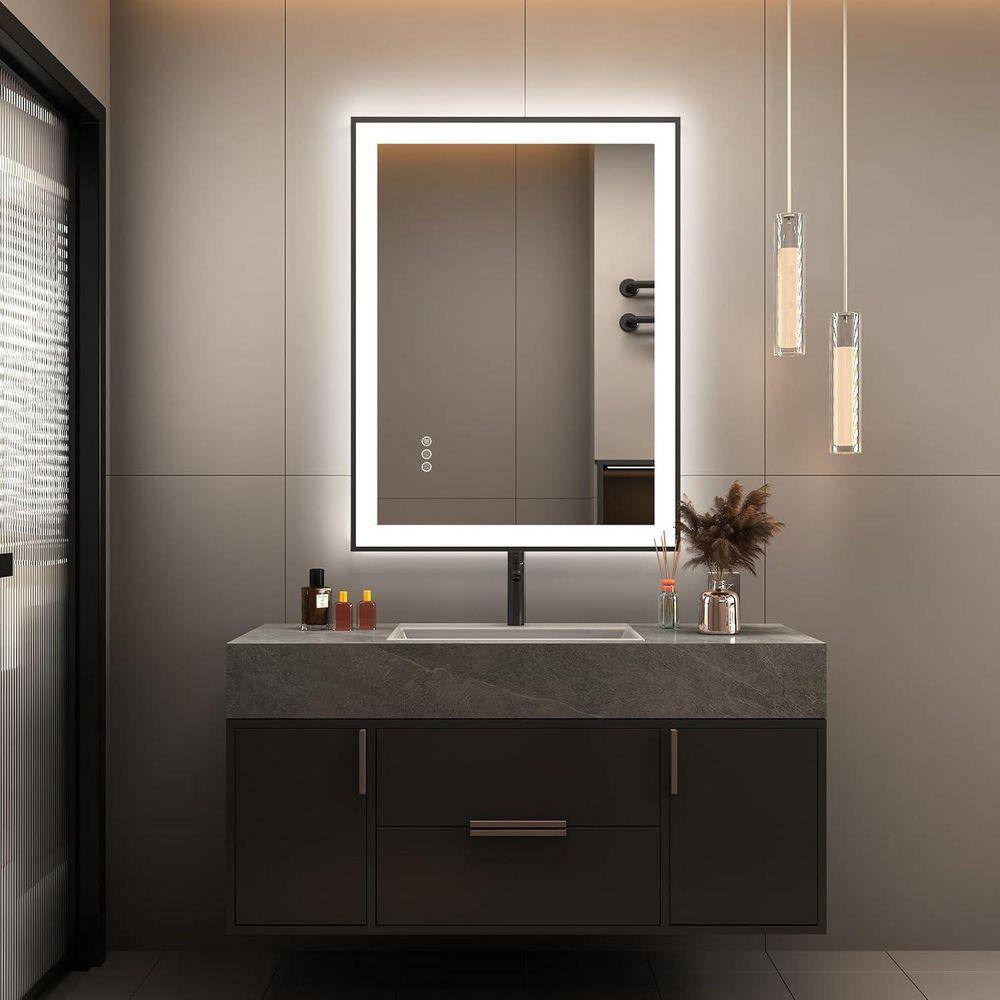 20 in. W x 28 in. H Rectangular Frameless Dimmable LED Light Wall Bathroom Vanity Mirror with Tempered Glass price history on PriceWatchPro