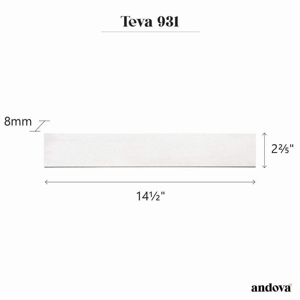 Teva 3" x 16" Glossy Gray Porcelain Subway Tile