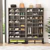 BYBLIGHT 55 in. H x 25 in. W Gray 24-Pairs Shoe Storage Cabinet, 8-Tier Shoe  Rack BB-XK0260GX - The Home Depot