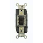 20 Amp Industrial Grade Heavy Duty Double-Pole Double-Throw Center-Off Maintained Contact Toggle Switch, Brown