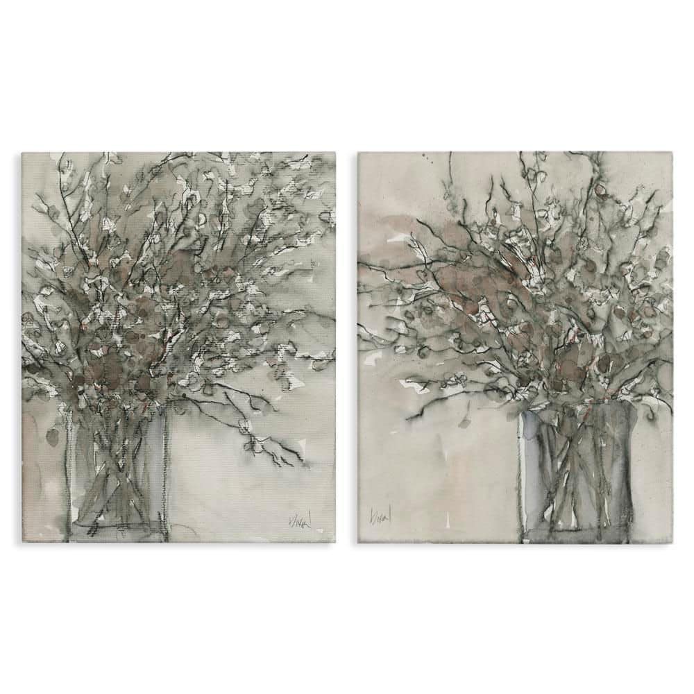 Charcoal Sketched Vase by Samuel Dixon 2 Pieces Unframed Nature Graphic Art Print 20 in. x 16 in. price history on PriceWatchPro