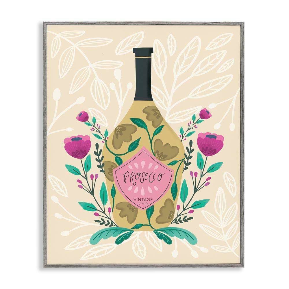 Chic Floral Alcohol Bottle by Louise Allen Designs Gray Framed Food Giclee Art Print 30 in. x 24 in. price history on PriceWatchPro