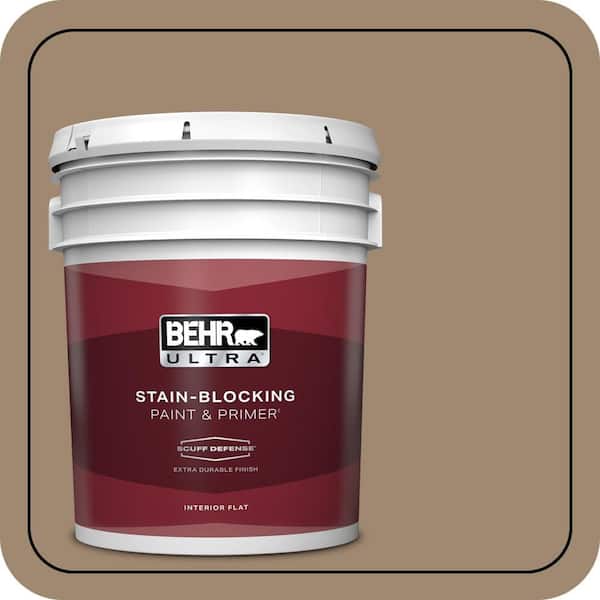 BEHR ULTRA 5 gal. #700D-5 Toffee Crunch Extra Durable Flat Interior Paint & Primer