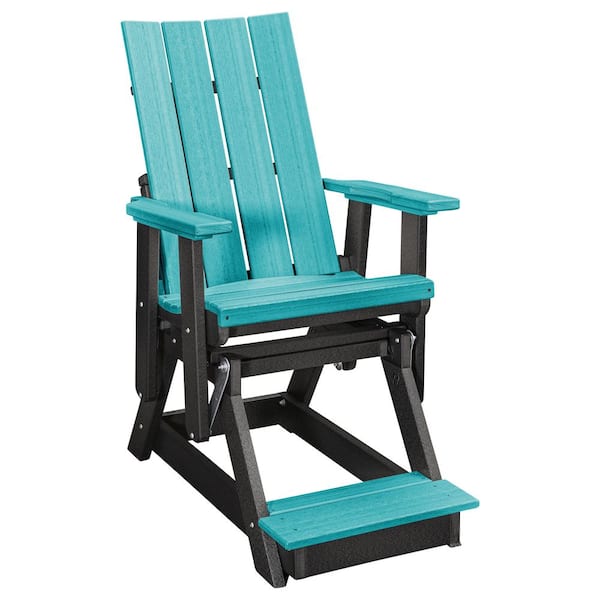 Brandon Series Black 27 in. 1 Person High Density Polyethylene Plastic Outdoor Balcony Height Glider