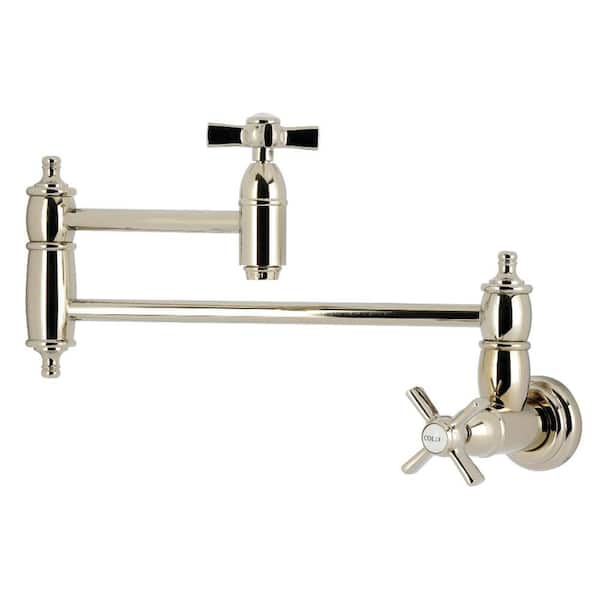 Millennium Wall Mount Pot Filler Faucet in Polished Nickel