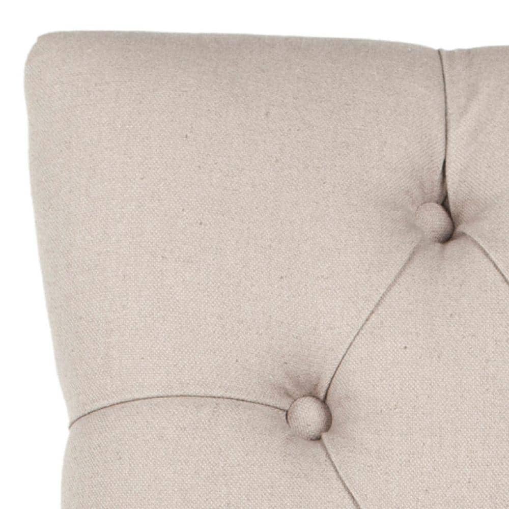 Elegant Taupe Linen and Birch Wood Parsons Side Chair Set