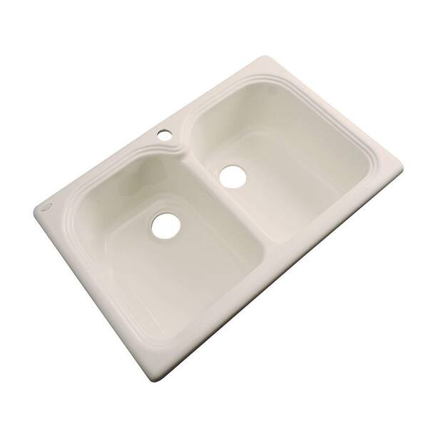 Thermocast Hartford Drop-In Acrylic 33 in. 1-Hole Double Bowl Kitchen Sink in Candle Lyte