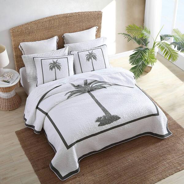 Tommy Bahama Palm Island 1 Piece Gray Cotton King Sham USHSGZ1194197 The Home Depot