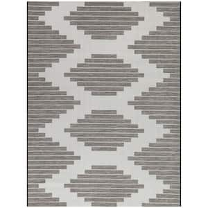 Paris Black Gray 5 ft. x 7 ft. Modern Plastic Indoor/Outdoor Area Rug  PLY-PRS-B&G-5X7 - The Home Depot