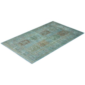 Blue 3 ft. 2 in. x 5 ft. 2 in. Fine Vibrance One-of-a-Kind Hand-Knotted Area Rug