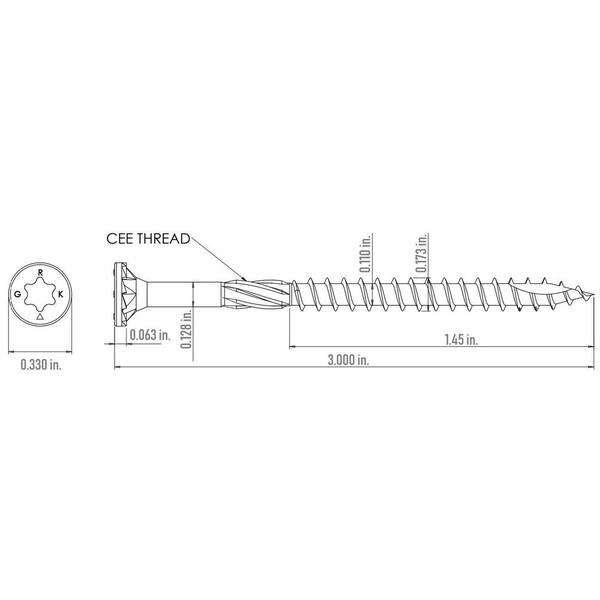 GRK Fasteners #9 x 3 in. Star Drive Bugle Head Deck Elite Wood Deck Screw (700-Pack)
