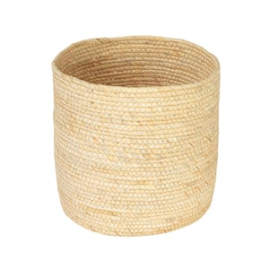 Natural Round Handwoven Corn Leaf Decorative Basket