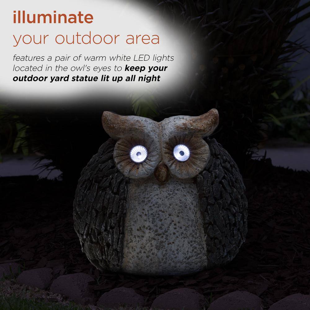 13-inch Brown Solar Powered Owl Lawn Decoration