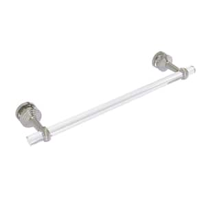 Pacific Beach 18 in. Over-the-door Shower Door Single Towel Bar with Twisted Accents in Satin Nickel