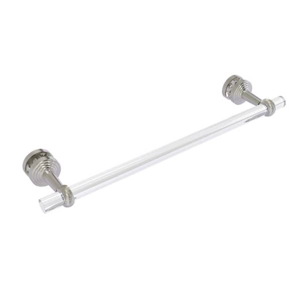 Allied Brass Pacific Beach 18 in. Over-the-door Shower Door Single Towel Bar with Twisted Accents in Satin Nickel