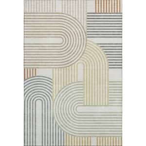 Addison Rugs Mayfield Premium Machine Washable Abstract AMF2549 Ivory 3 ...