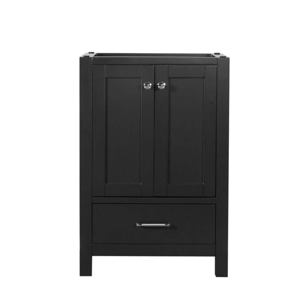 C.L.L Collections Laguna 24 in. W x 18 in. D x 35 in. H Bath Vanity Cabinet without Top in Black -  LA-24-CAB-BL