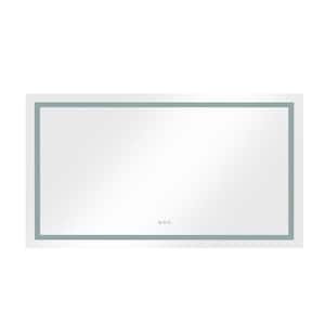72 in. W x 36 in. H Rectangular Frameless Anti-Fog LED Light Wall Bathroom Vanity Mirror Front Light with Dimmer