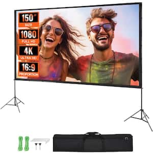 Projector Screen 150 in. with Stand Outdoor Movie Screen with Stand Wrinkle-Free Projection Screen with Tripods