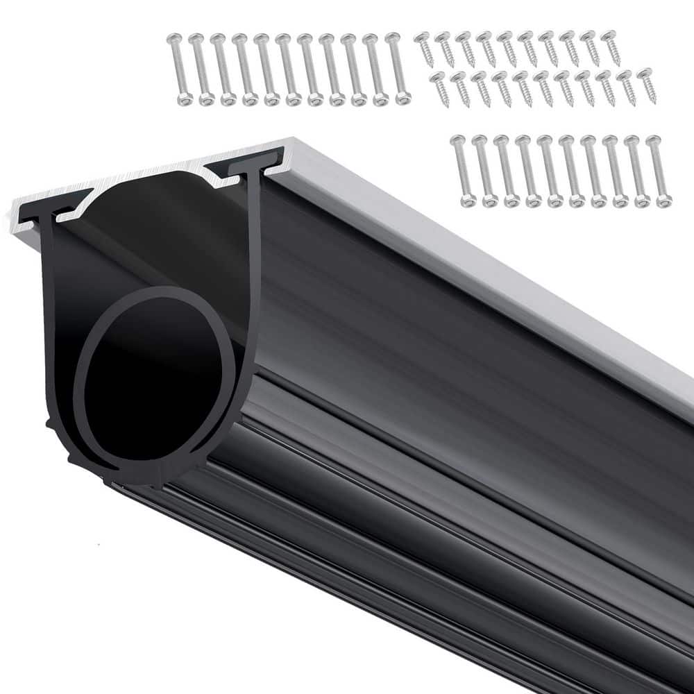 Door Seals Bottom Rubber, Pre-drilled Aluminum Track Retainer Kit, 5/16 in. T-ends and 3 3/4 in. Width (16 ft., Black) price history on PriceWatchPro
