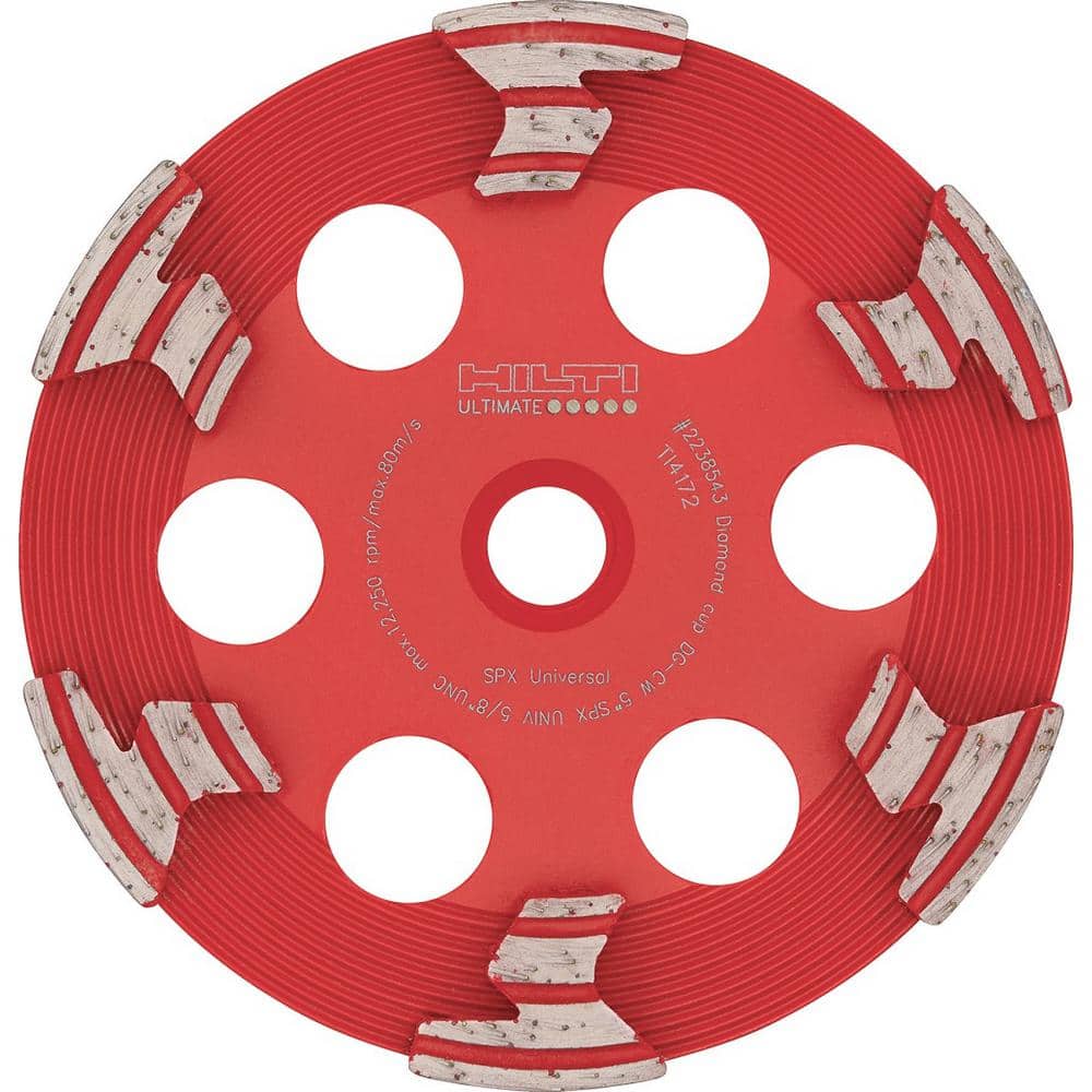 Hilti 5 in. x 5/8-11 in. Threaded Arbor SPX Diamond Cup Wheel for Angle  Grinders 2238543 - The Home Depot