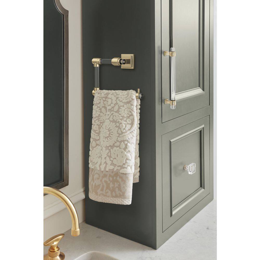Clear and Golden Champagne Wall Mounted Towel Ring