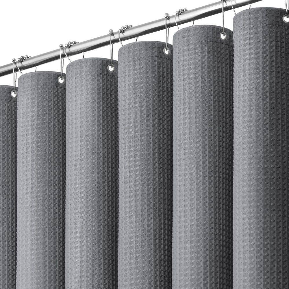 72 in. W x 72  in. L Gray Waffle Weave Shower Curtain Set, Polyester Bath Curtain with 12 Hooks price history on PriceWatchPro