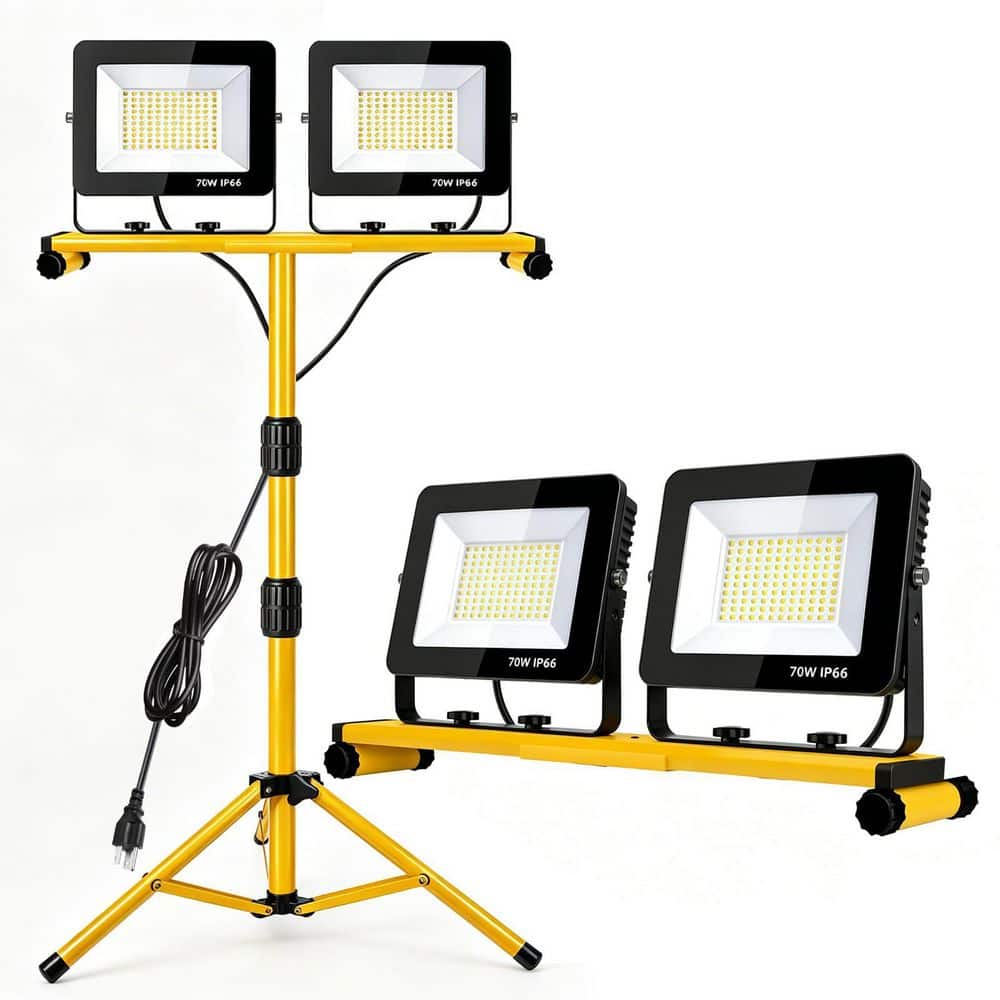 BeamBox 14000 Lumens 2-Head 110-Volt Plug-In Adjustable LED Work