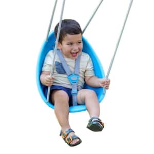 Blue Swurfer Coconut Toddler Baby Swing Comfy 3-Point Adjustable Safety Harness, Durable, No Assembly, Easy Installation
