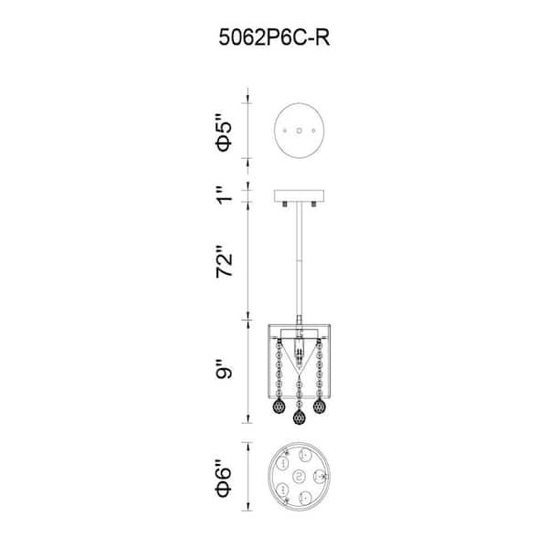 Radiant 1 Light Drum Shade Mini Pendant With Chrome Finish