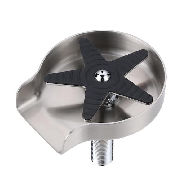 ALEASHA 5 in. Stainless Steel Glass Rinser for Kitchen Sinks in Brushed Nickel