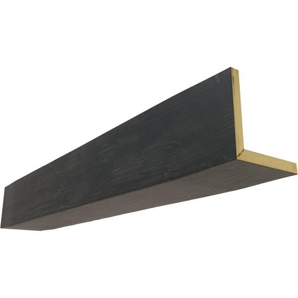 Ekena Millwork 4 in. x 12 in. x 18 ft. 2-Sided (L-Beam) Sandblasted Aged Ash Faux Wood Ceiling Beam