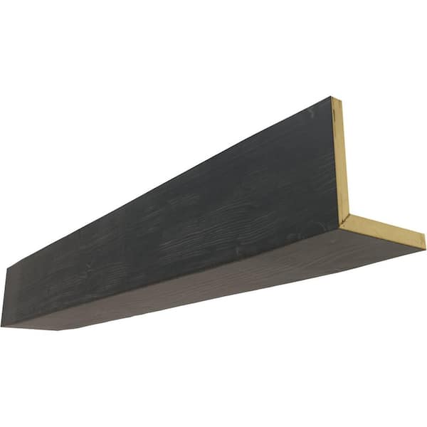 Ekena Millwork 8 in. x 12 in. x 8 ft. 2-Sided (L-Beam) Sandblasted Aged Ash Faux Wood Ceiling Beam