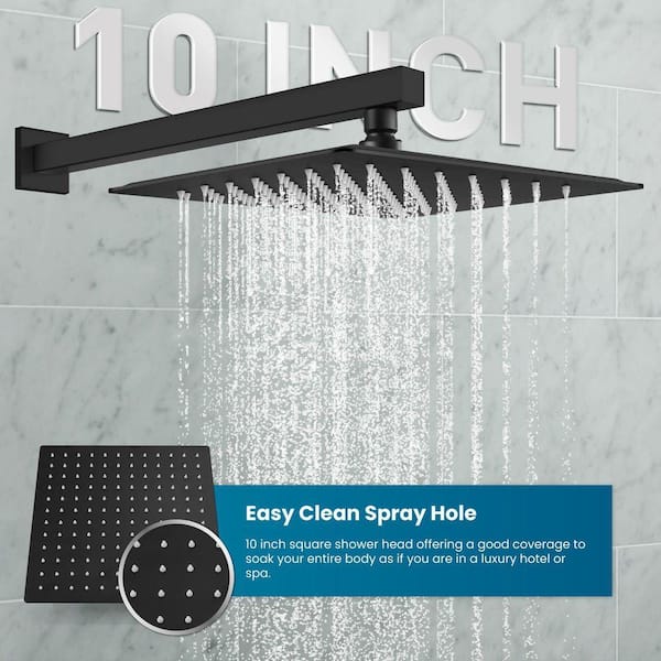 Lynzavix 2-Piece Rainfall Bathroom Shower System with 10 Inch Rain