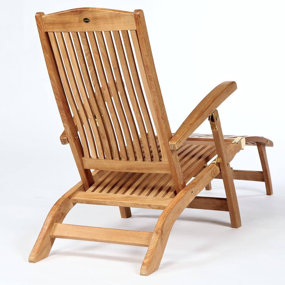 Colorado Teak Wood Outdoor Chaise Lounger with Arms