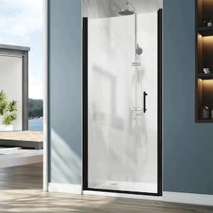 32 in. W x 72 in. H Frameless Glass Shower Doors Clear Glass in Matte Black