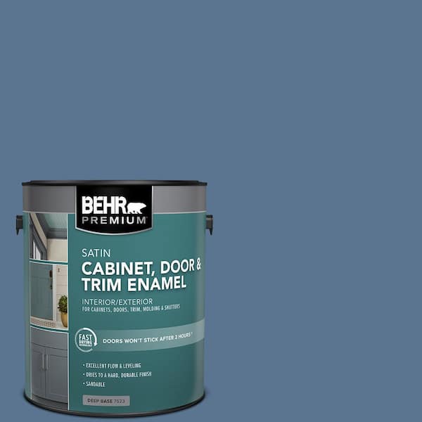 1 gal. #PPU14-18 Laguna Blue Satin Enamel Interior/Exterior Cabinet, Door & Trim Paint